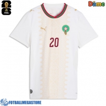 Fotballdrakt Dame Marokko Ayoub El Kaabi #20 Bortedrakt VM 2026 Kortermet